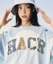 HARSH AND CRUEL 花柄 刺繍 ロゴ Tシャツ 半袖 新作 男女兼用 国内発/日本未入荷☆HARSH AND CRUEL☆花柄 刺繍 半袖 Tシャツ