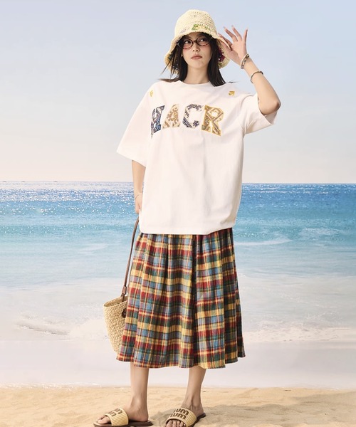 セール】クロスステッチロゴグラフィックTシャツ TEE