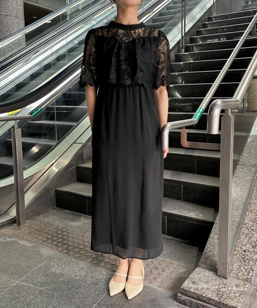 aity（アイティ）の「レースバックリボンIラインドレス  結婚式 二次会 成人式 同窓会 パーティードレス オケージョンドレス お呼ばれワンピース（ドレス・レディース・ブラック/ピンクベージュ/ダークネイビー/ボルドー・38(M)）」の6枚目の写真
