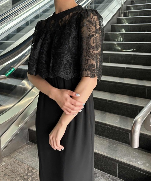 aity（アイティ）の「レースバックリボンIラインドレス  結婚式 二次会 成人式 同窓会 パーティードレス オケージョンドレス お呼ばれワンピース（ドレス・レディース・ブラック/ピンクベージュ/ダークネイビー/ボルドー・38(M)）」の7枚目の写真