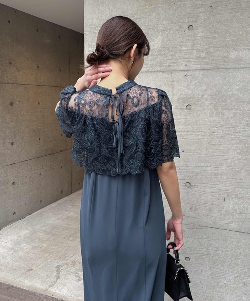 aity（アイティ）の「レースバックリボンIラインドレス  結婚式 二次会 成人式 同窓会 パーティードレス オケージョンドレス お呼ばれワンピース（ドレス・レディース・ブラック/ピンクベージュ/ダークネイビー/ボルドー・38(M)）」の15枚目の写真