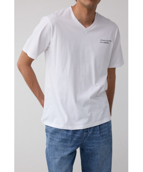 AZUL by moussy(アズールバイマウジー)の「AZコットン Success VネックTシャツ(Tシャツ/カットソー・メンズ・ブラック/ライトピンク/ホワイト・SMALL/MEDIUM/LARGE)」の1枚目の写真