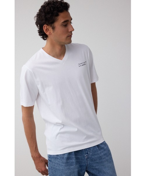 AZUL by moussy(アズールバイマウジー)の「AZコットン Success VネックTシャツ(Tシャツ/カットソー・メンズ・ブラック/ライトピンク/ホワイト・SMALL/MEDIUM/LARGE)」の5枚目の写真