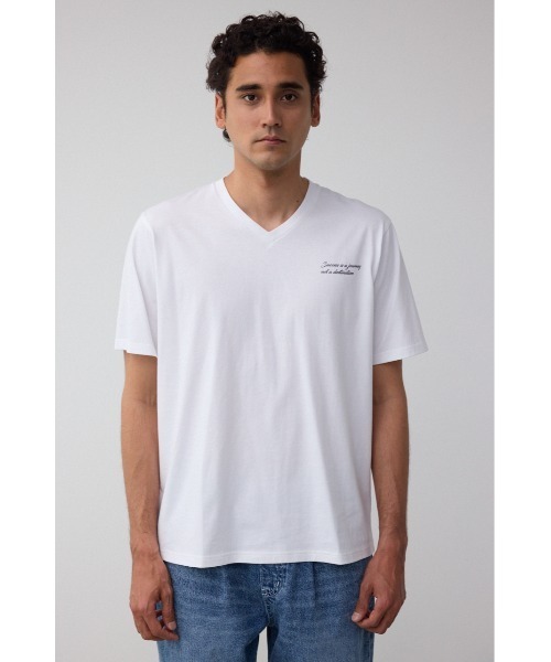 AZUL by moussy(アズールバイマウジー)の「AZコットン Success VネックTシャツ(Tシャツ/カットソー・メンズ・ブラック/ライトピンク/ホワイト・SMALL/MEDIUM/LARGE)」の7枚目の写真