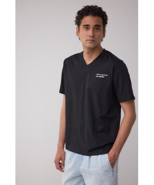 AZUL by moussy(アズールバイマウジー)の「AZコットン Success VネックTシャツ(Tシャツ/カットソー・メンズ・ブラック/ライトピンク/ホワイト・SMALL/MEDIUM/LARGE)」の15枚目の写真