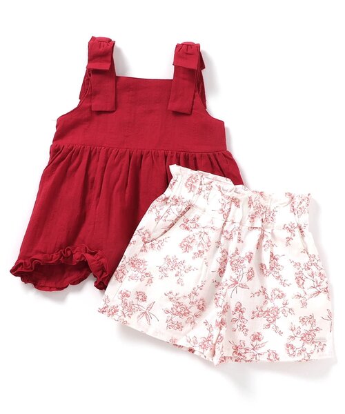 apres les cours（アプレレクール）の「【ジュニア対応】ヴィンテージフラワーセットアップ＿アプレレクールマシェリ（セットアップ・キッズ・ブルー/レッド・90/100/110/120/130/140）」の18枚目の写真