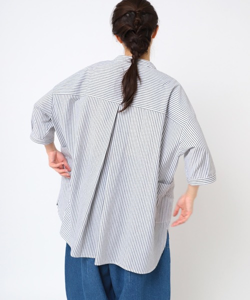 URCH RNA(アーチ アールエヌエー)の「B2878 アトリエチュニックハーフスリーブシャツ2(シャツ/ブラウス・レディース・ベージュ系その他/ホワイト×ブラック/ピンク/ホワイト/オフホワイト/ブルー系その他/ミント・FREE)」の8枚目の写真