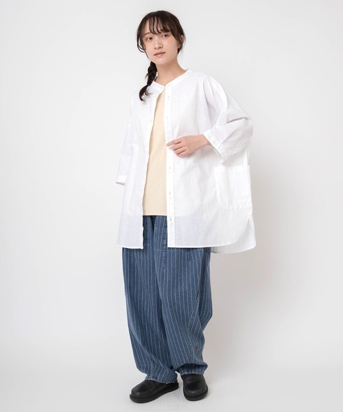 URCH RNA(アーチ アールエヌエー)の「B2878 アトリエチュニックハーフスリーブシャツ2(シャツ/ブラウス・レディース・ベージュ系その他/ホワイト×ブラック/ピンク/ホワイト/オフホワイト/ブルー系その他/ミント・FREE)」の16枚目の写真