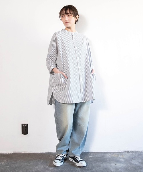 URCH RNA(アーチ アールエヌエー)の「B2878 アトリエチュニックハーフスリーブシャツ2(シャツ/ブラウス・レディース・ベージュ系その他/ホワイト×ブラック/ピンク/ホワイト/オフホワイト/ブルー系その他/ミント・FREE)」の19枚目の写真