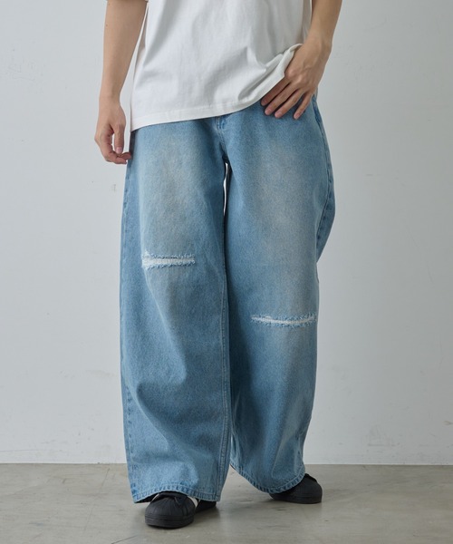 COLONY 2139（コロニートゥーワンスリーナイン）の「ワイドストレートクラッシュデニム（デニムパンツ・メンズ・サックスブルー/ブラック系その他・SMALL/MEDIUM/LARGE）」の10枚目の写真