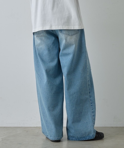 COLONY 2139（コロニートゥーワンスリーナイン）の「ワイドストレートクラッシュデニム（デニムパンツ・メンズ・サックスブルー/ブラック系その他・SMALL/MEDIUM/LARGE）」の12枚目の写真