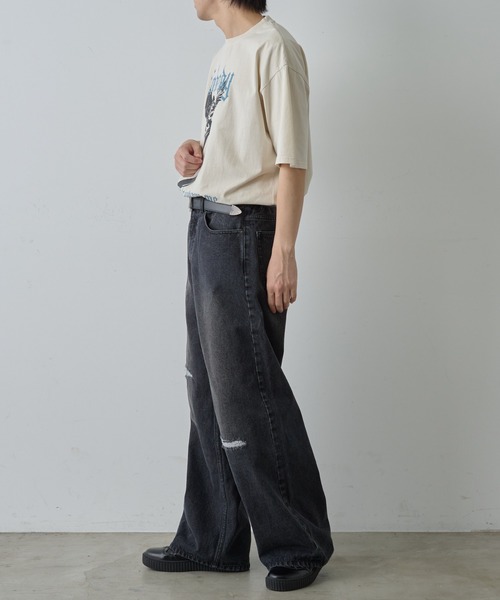 COLONY 2139（コロニートゥーワンスリーナイン）の「ワイドストレートクラッシュデニム（デニムパンツ・メンズ・サックスブルー/ブラック系その他・SMALL/MEDIUM/LARGE）」の18枚目の写真