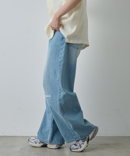 COLONY 2139（コロニートゥーワンスリーナイン）の「ワイドストレートクラッシュデニム（デニムパンツ・メンズ・サックスブルー/ブラック系その他・SMALL/MEDIUM/LARGE）」の16枚目の写真