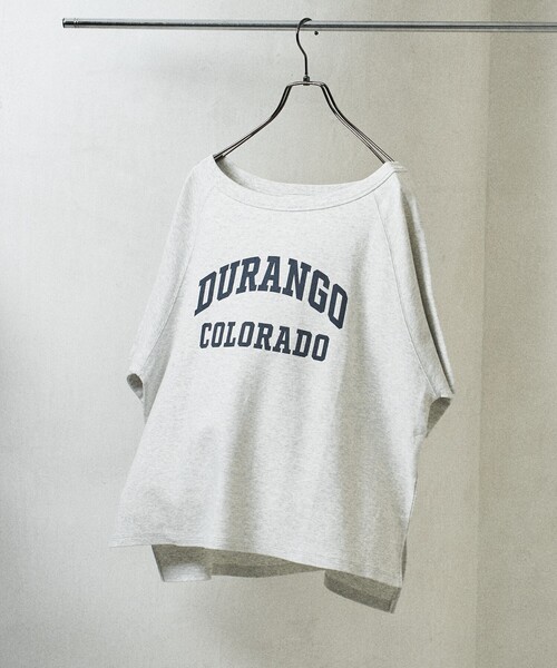 FREAK'S STORE(フリークスストア)の「2way スムースロゴTシャツ/ワンショルダー プリントTシャツ(Tシャツ/カットソー・レディース・オフホワイト/チャコールグレー/ライトグレー/ピンク・フリ-)」の4枚目の写真
