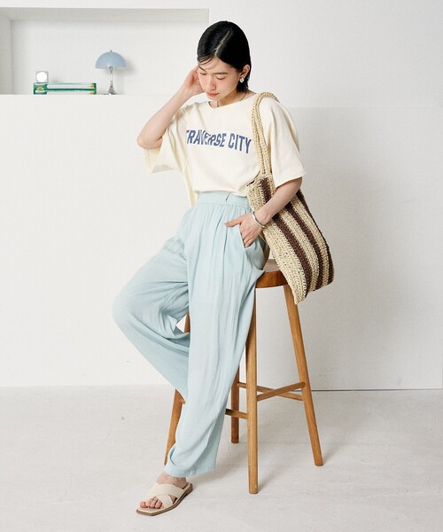 FREAK'S STORE(フリークスストア)の「2way スムースロゴTシャツ/ワンショルダー プリントTシャツ(Tシャツ/カットソー・レディース・オフホワイト/チャコールグレー/ライトグレー/ピンク・フリ-)」の21枚目の写真
