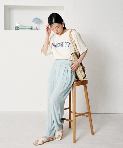 FREAK'S STORE(フリークスストア)の「2way スムースロゴTシャツ/ワンショルダー プリントTシャツ(Tシャツ/カットソー・レディース・オフホワイト/チャコールグレー/ライトグレー/ピンク・フリ-)」の22枚目の写真