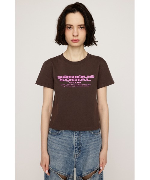 SLY（スライ）の「COMPACT LOGO T/SH コンパクト ロゴ Tシャツ 半袖 夏服（Tシャツ/カットソー・レディース・ホワイト/ライトブラック/ブラウン/イエロー/ネイビー・FREE）」の17枚目の写真