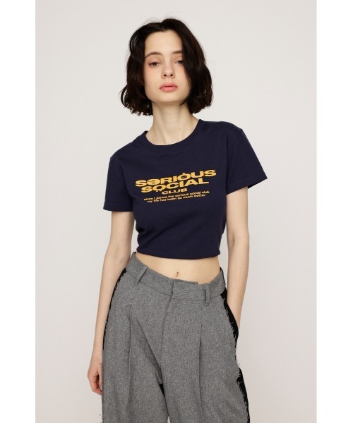 SLY（スライ）の「COMPACT LOGO T/SH コンパクト ロゴ Tシャツ 半袖 夏服（Tシャツ/カットソー・レディース・ホワイト/ライトブラック/ブラウン/イエロー/ネイビー・FREE）」の22枚目の写真