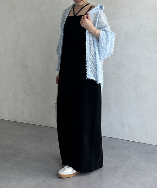 Thevon（ゼボン）の「ホルターネックカップ付きナローキャミワンピース（ワンピース・レディース・ブラック/モカ/ライトグレー・S/M）」の7枚目の写真