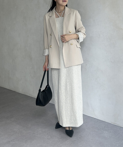 Thevon（ゼボン）の「ホルターネックカップ付きナローキャミワンピース（ワンピース・レディース・ブラック/モカ/ライトグレー・S/M）」の8枚目の写真