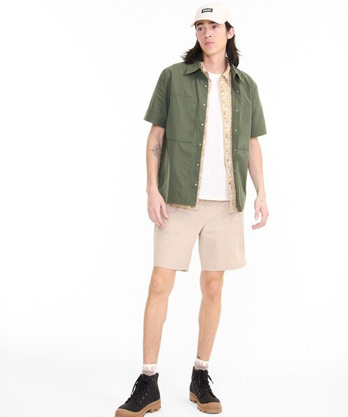 AIGLE(エーグル)の「吸水速乾性 UVカット ショートスリーブシャツ(シャツ/ブラウス・メンズ・モスグリーン/ベージュ・M/L/XL)」の7枚目の写真
