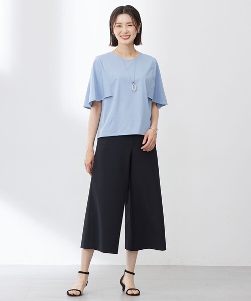 J.PRESS(ジェイプレス)の「【洗える・接触冷感】プレーティングジャージー ケープ風 カットソー(Tシャツ/カットソー・レディース・ホワイト系/スカイブルー系/ベージュ系/ブラック系・T15/T13)」の12枚目の写真