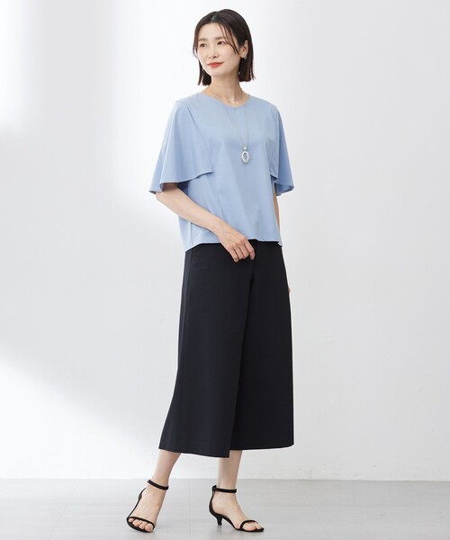 J.PRESS(ジェイプレス)の「【洗える・接触冷感】プレーティングジャージー ケープ風 カットソー(Tシャツ/カットソー・レディース・ホワイト系/スカイブルー系/ベージュ系/ブラック系・T15/T13)」の13枚目の写真