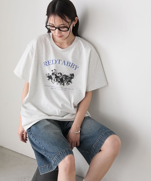 forksy.】アソート キャットプリント 半袖Tシャツ forksy.│MONO