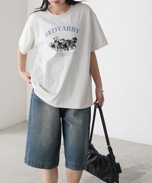 forksy.】アソート キャットプリント 半袖Tシャツ forksy.│MONO-MART