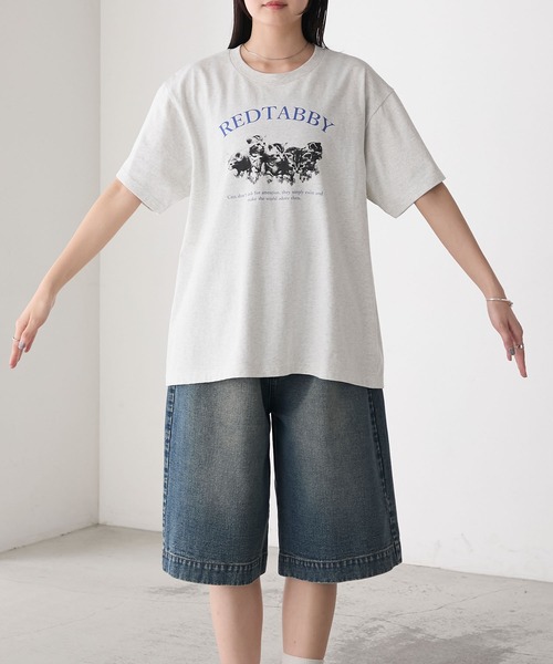 forksy.】アソート キャットプリント 半袖Tシャツ forksy.│MONO