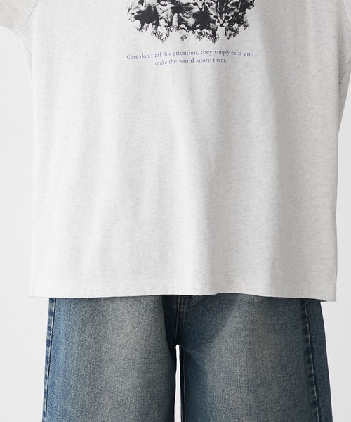 Tシャツ・カットソー Fallett Annoing Cat Short sleeve 4HA101 ◇Fallett◇ Annoying Cat Short Sleeve T-shirt Black (Fallett