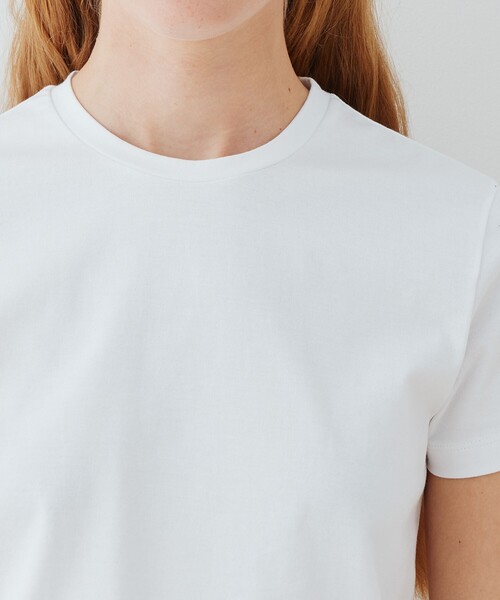 GALERIE VIE(ギャルリー ヴィー)の「ファインコットン クルーネックTシャツ(Tシャツ/カットソー・レディース・ホワイト/ネイビー/グレー/ライトグレー・FREE)」の9枚目の写真