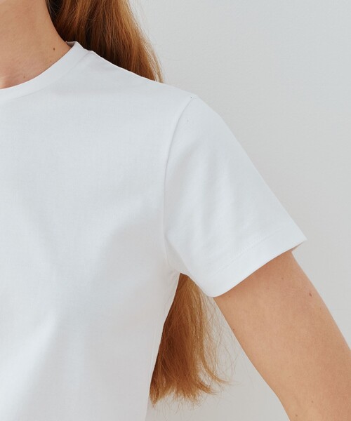 GALERIE VIE(ギャルリー ヴィー)の「ファインコットン クルーネックTシャツ(Tシャツ/カットソー・レディース・ホワイト/ネイビー/グレー/ライトグレー・FREE)」の10枚目の写真