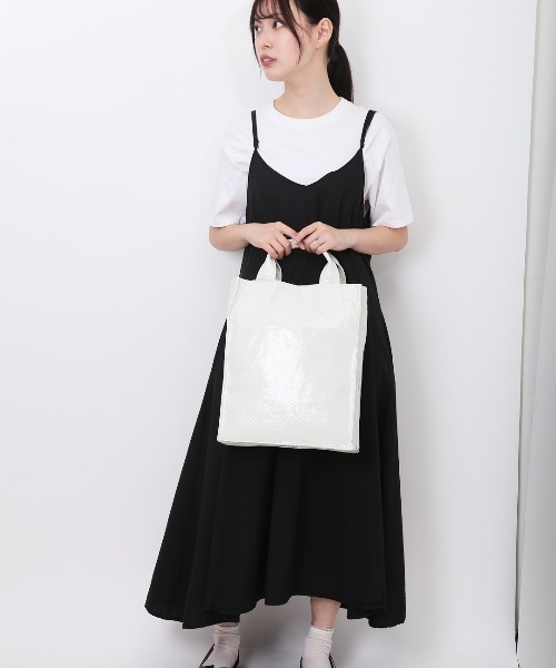 cache cache(カシュ カシュ)の「cache cache カシュカシュ タテ型ショッパー(トートバッグ・レディース・シルバー/グリーン/アイボリー/ブラック/ベージュ・FREE)」の8枚目の写真