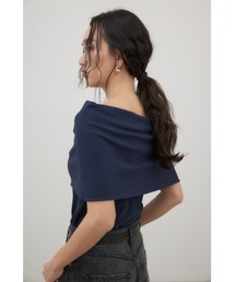 【最終値下げ】ネイビー オフショルダー Tシャツ オフショルダー」に該当するトップス（ブルー・ネイビー/青色系