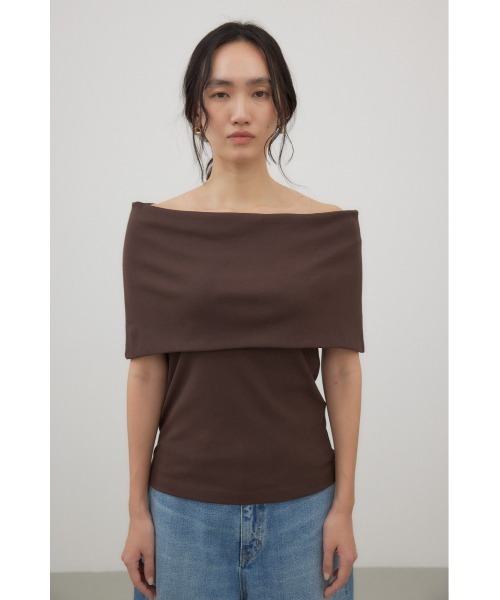 crie conforto（クリーコンフォルト）の「オフショルダープルオーバー（Tシャツ/カットソー・レディース・ブラウン/ネイビー/オフホワイト/ブラック・FREE）」の18枚目の写真