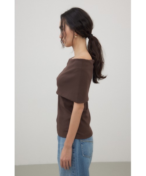crie conforto（クリーコンフォルト）の「オフショルダープルオーバー（Tシャツ/カットソー・レディース・ブラウン/ネイビー/オフホワイト/ブラック・FREE）」の19枚目の写真