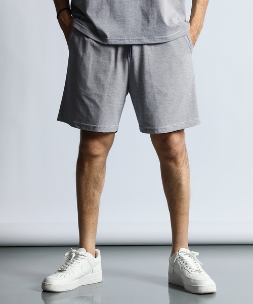 The DUFFER of ST.GEORGE(ザダファーオブセントジョージ)の「COOLMAX 2LAYERS RELAX FIT NARROW BORDER SHORTS:セットアップ 2層構造 吸水速乾クールマックス リラックスフィット ナローボーダーショーツ(その他パンツ・メンズ・ネイビー/ライトグレー/ダークグレー・X-LARGE/MEDIUM/LARGE)」の8枚目の写真
