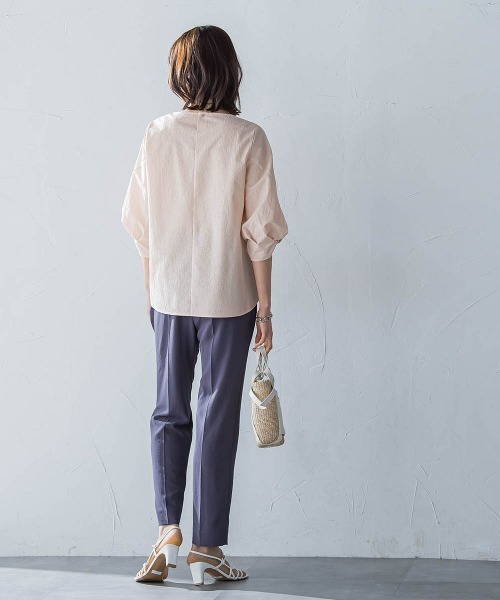 セール】フォルムスリーブVネックカットソー≪洗濯機で洗える≫（T