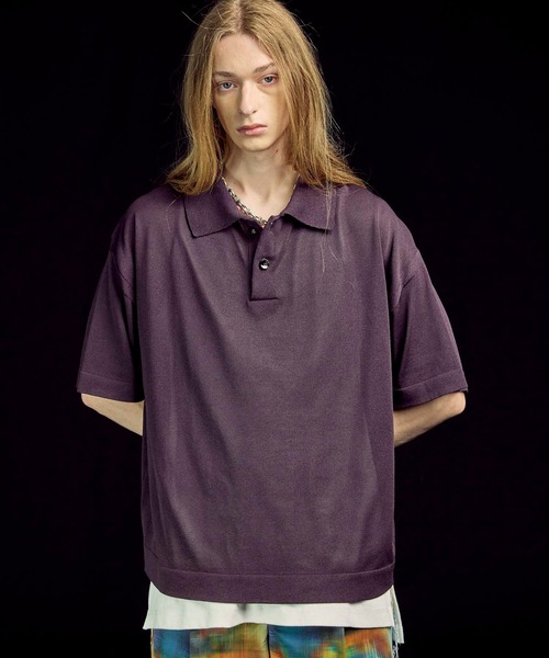 UNISEX》OUTLAST Prime-Over Crew Neck Knit Polo Shirt/アウト