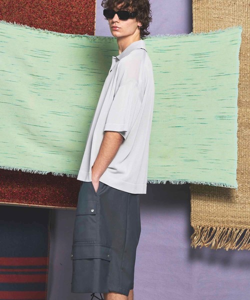 MAISON SPECIAL(メゾンスペシャル)の「《UNISEX》OUTLAST Prime-Over Crew Neck Knit Polo Shirt/アウトラストプライムオーバークルーネックニットポロシャツ【MAISON SPECIAL/メゾンスペシャル】(ポロシャツ・メンズ・バーガンディー/ライム/グレイッシュベージュ/ブラック・2/1)」の9枚目の写真