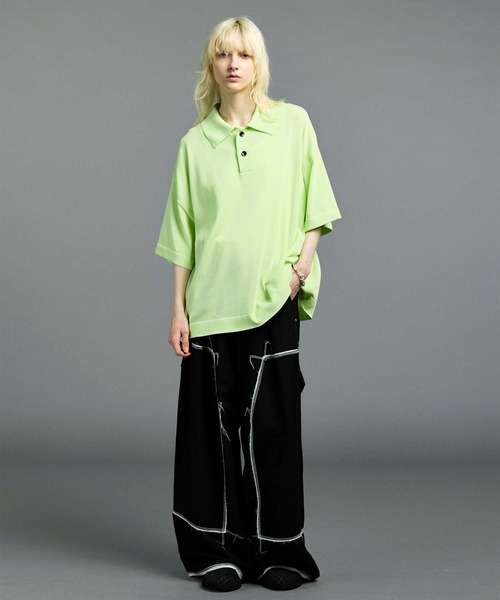 UNISEX》OUTLAST Prime-Over Crew Neck Knit Polo Shirt/アウト