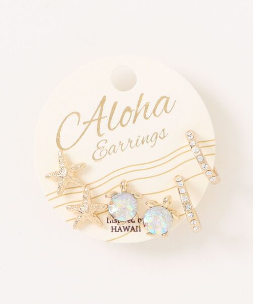 AMINA COLLECTION(アミナコレクション)の「Kahiko/カヒコ ピアス ホヌスタフィー 3組セット 4CBZ5102(ピアス(両耳用)・レディース・シルバー/ゴールド・FREE)」の12枚目の写真
