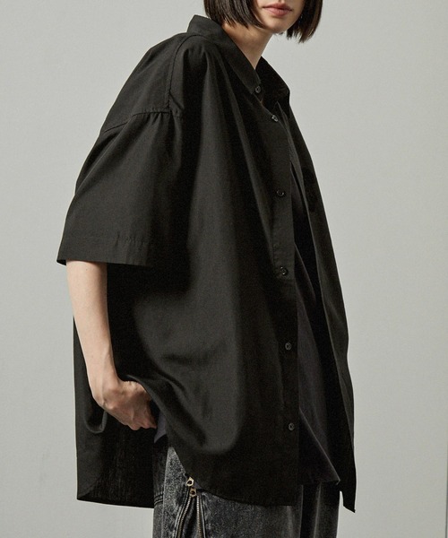 Alfred Alex(アルフレッドアレックス)の「【Alfred Alex】ヴィンテージメイクダメージパッチロゴ半袖シャツ(シャツ/ブラウス・メンズ・ブラック/チャコール/ダークブルー・S/M/L)」の10枚目の写真