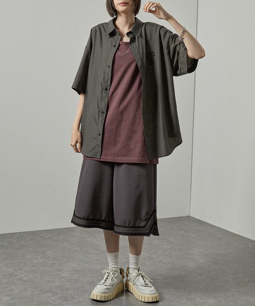 Alfred Alex(アルフレッドアレックス)の「【Alfred Alex】ヴィンテージメイクダメージパッチロゴ半袖シャツ(シャツ/ブラウス・メンズ・ブラック/チャコール/ダークブルー・S/M/L)」の17枚目の写真