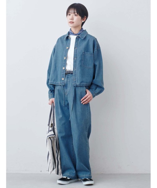 THREE FIFTY STANDARD（スリーフィフティースタンダード）の「ＴＨＲＥＥ　ＦＩＦＴＹ　ＳＴＡＮＤＡＲＤ　シルキーな肌ざわりのベーシックなＴシャツ（Tシャツ/カットソー・レディース・ライトブルーグレー/ネイビー/オフホワイト・M/L/LL）」の19枚目の写真