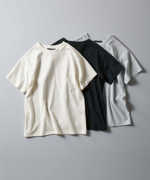 THREE FIFTY STANDARD（スリーフィフティースタンダード）の「ＴＨＲＥＥ　ＦＩＦＴＹ　ＳＴＡＮＤＡＲＤ　シルキーな肌ざわりのベーシックなＴシャツ（Tシャツ/カットソー・レディース・ライトブルーグレー/ネイビー/オフホワイト・M/L/LL）」の22枚目の写真