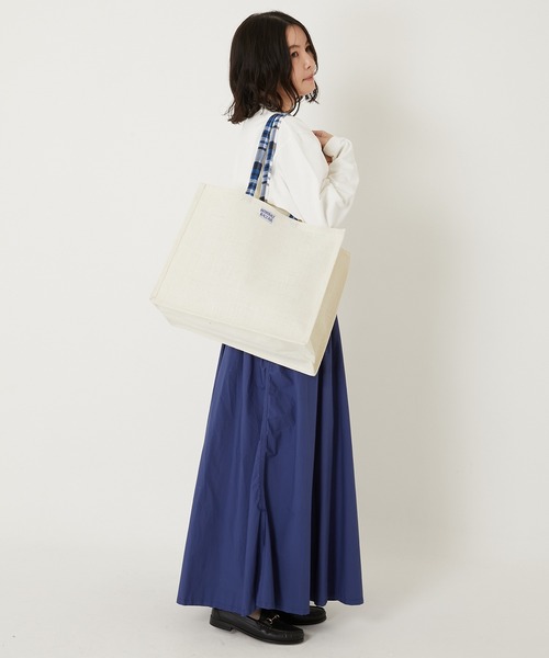 HOLLYWOOD RANCH MARKET（ハリウッドランチマーケット）の「BOMBAY BAZAR ｼﾞｭｰﾄﾊﾞｯｸﾞ MEDIUM（トートバッグ・メンズ・ホワイト/レッド/ネイビー・ONE SIZE）」の7枚目の写真