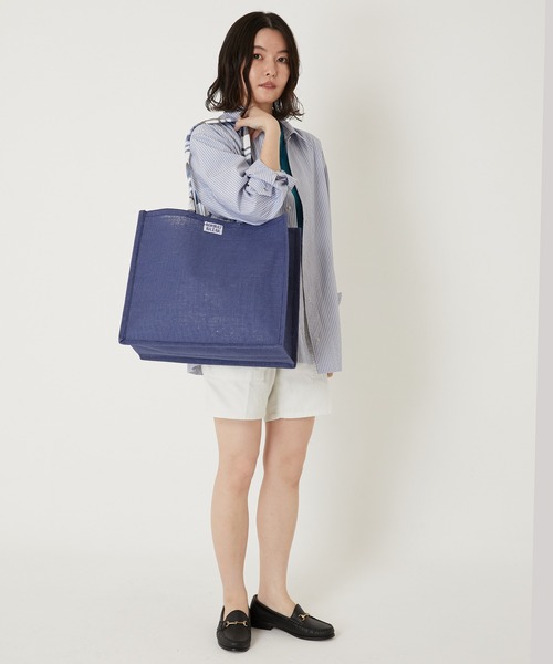 HOLLYWOOD RANCH MARKET（ハリウッドランチマーケット）の「BOMBAY BAZAR ｼﾞｭｰﾄﾊﾞｯｸﾞ MEDIUM（トートバッグ・メンズ・ホワイト/レッド/ネイビー・ONE SIZE）」の9枚目の写真