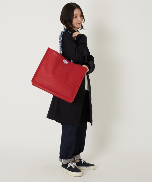 HOLLYWOOD RANCH MARKET（ハリウッドランチマーケット）の「BOMBAY BAZAR ｼﾞｭｰﾄﾊﾞｯｸﾞ MEDIUM（トートバッグ・メンズ・ホワイト/レッド/ネイビー・ONE SIZE）」の12枚目の写真